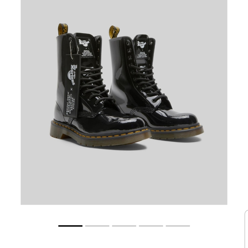 MARC JACOB X DR MARTENS BLACK PATENT BOOTS size 5